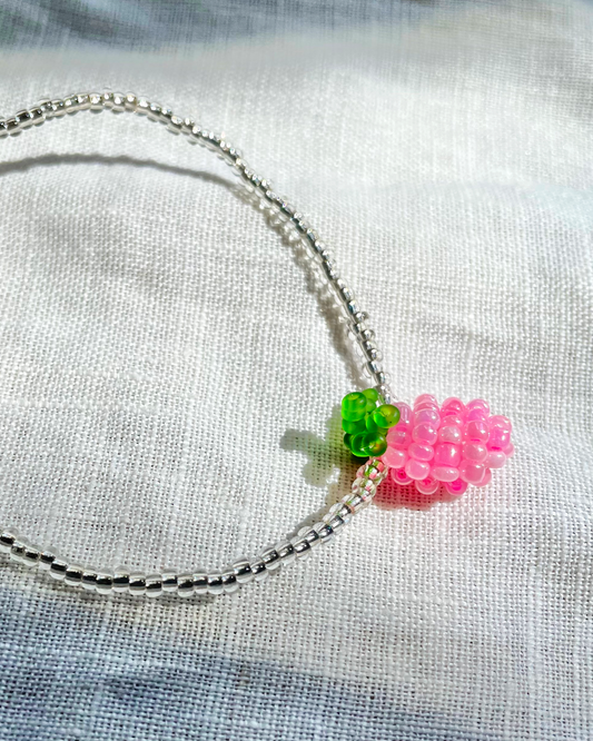 Raspberry beaded necklace