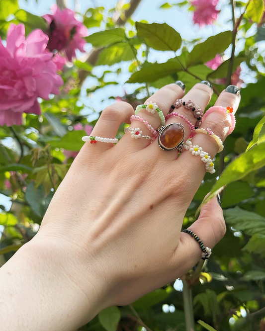 Cute beaded rings (set of 3)