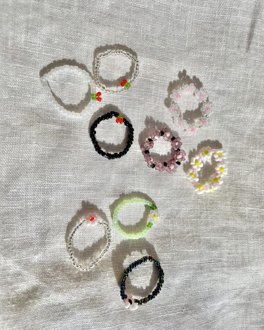 Cute beaded rings (set of 3)