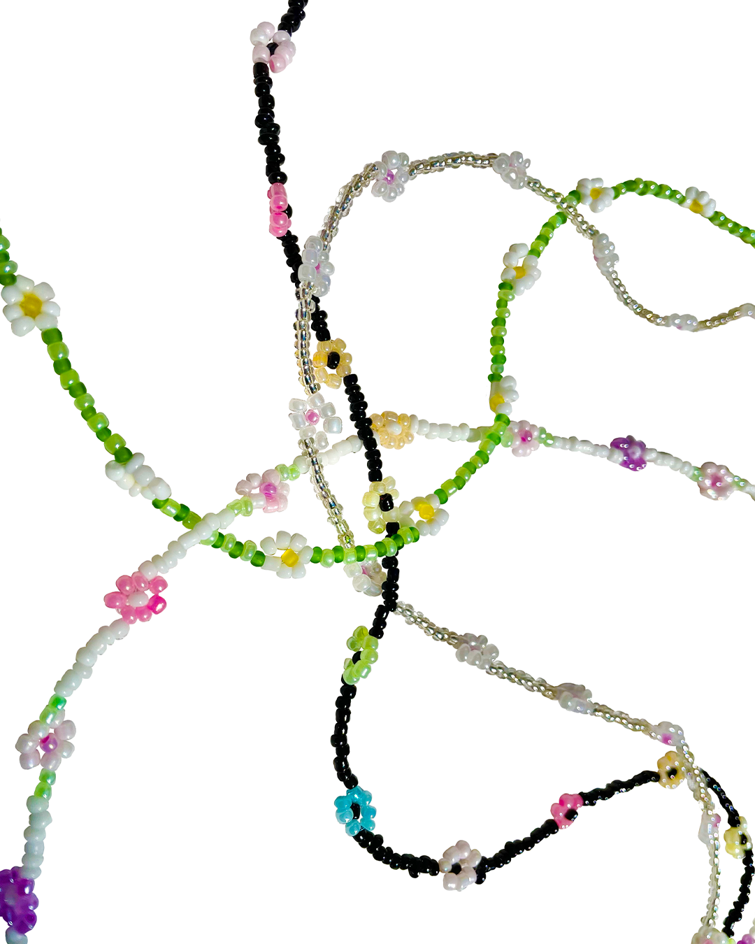 Summer beaded flower daisy necklace