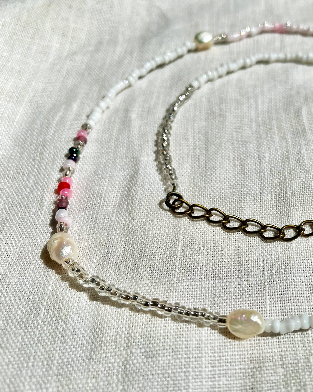 Beaded choker with fresh water pearls