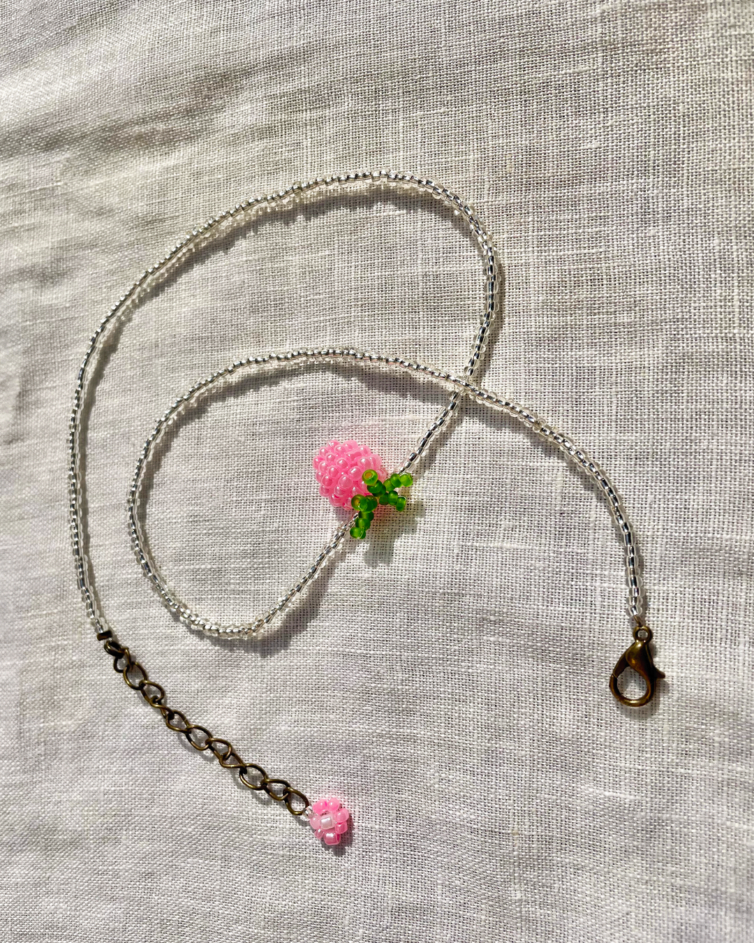 Raspberry beaded necklace