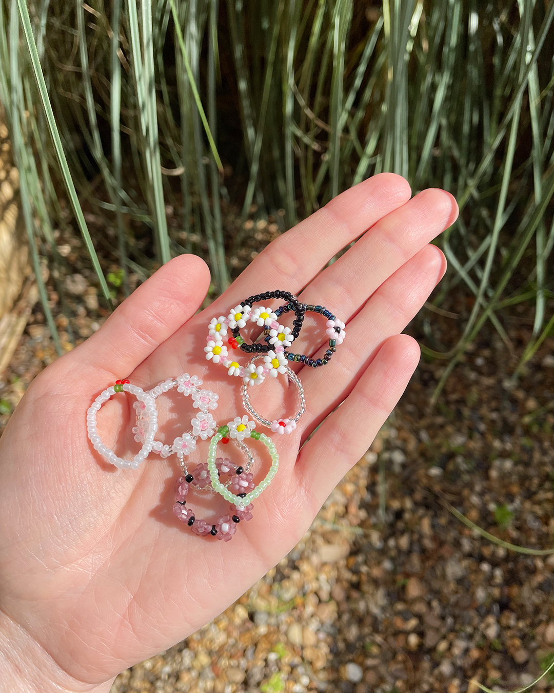 Cute beaded rings (set of 3)