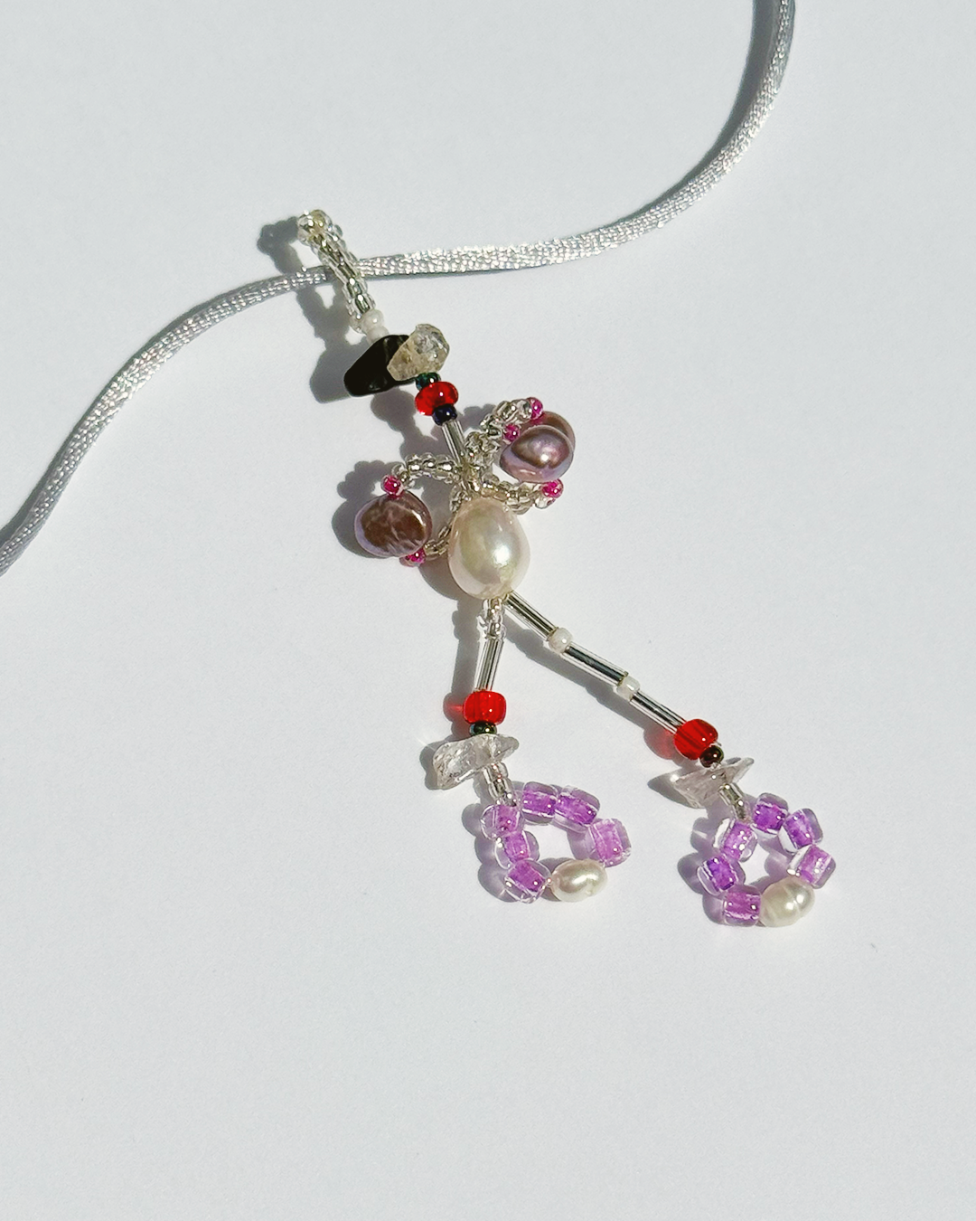 Abstract pearly cherry pin