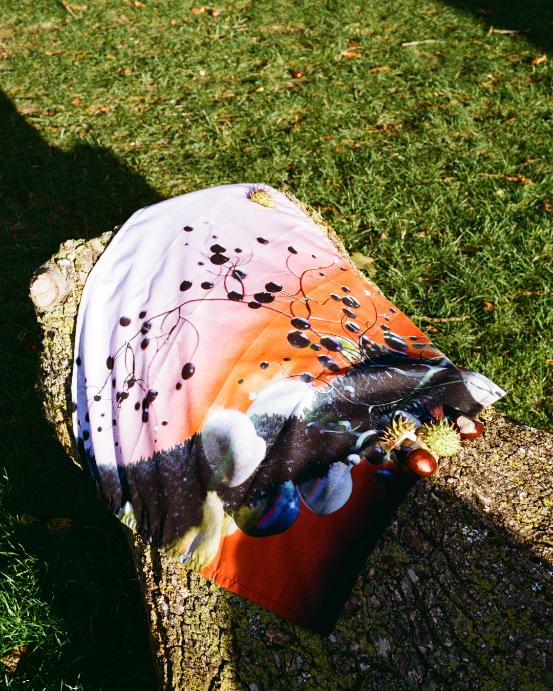 Sunset Gradient Bandana with Mushrooms and Bubbles